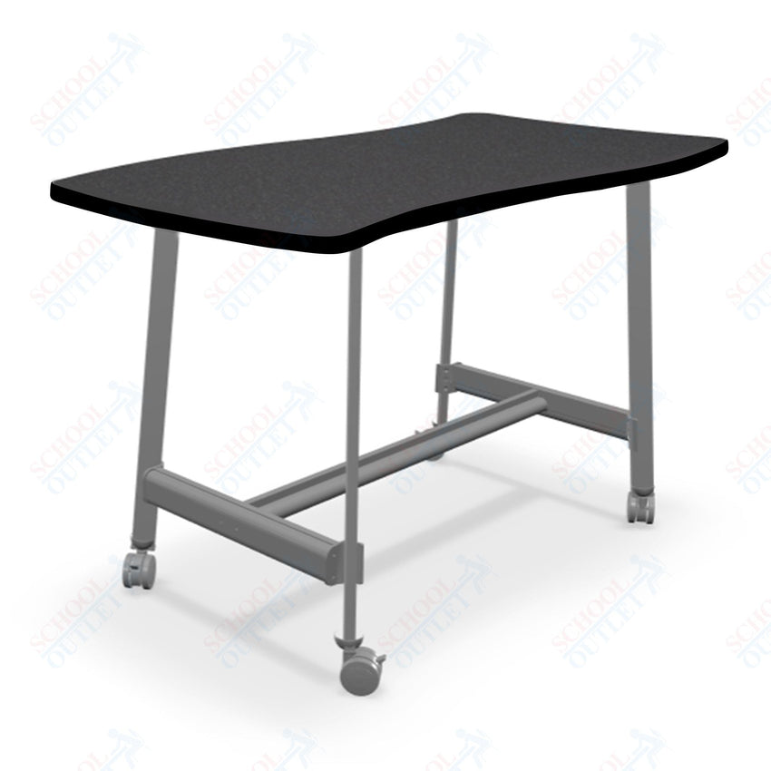 Mooreco Akt Table – Wavy Rectangle, Laminate Top, Fixed Height Available in 29"H, 36"H, or 42"H - SchoolOutlet