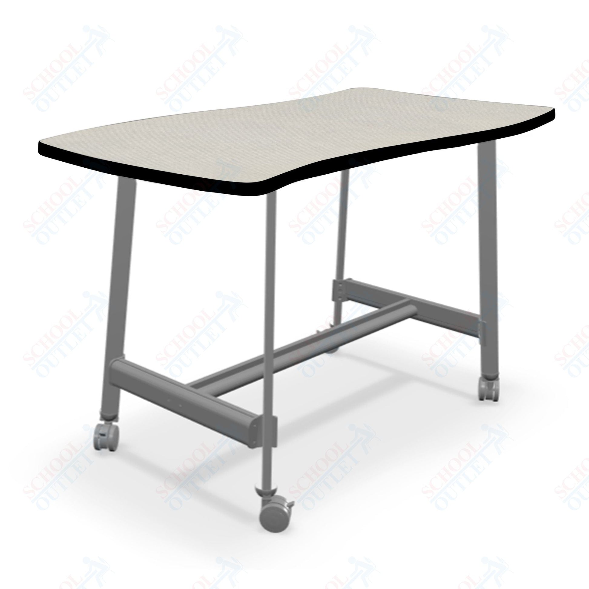 Mooreco Akt Table – Wavy Rectangle, Laminate Top, Fixed Height Available in 29"H, 36"H, or 42"H - SchoolOutlet