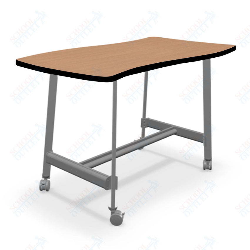 Mooreco Akt Table – Wavy Rectangle, Laminate Top, Fixed Height Available in 29"H, 36"H, or 42"H - SchoolOutlet