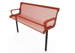 MyTcoat - Contoured Outdoor Bench with Arm - Inground Mount 4' L (MYT-BCA04-43)