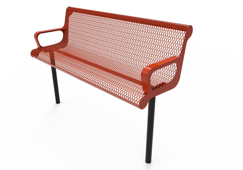 MyTcoat - Contoured Outdoor Bench with Arm - Inground Mount 4' L (MYT-BCA04-43) - SchoolOutlet