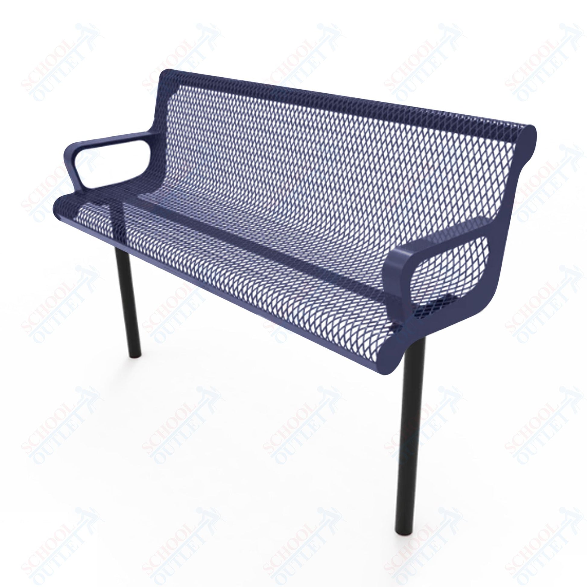 MyTcoat - Contoured Outdoor Bench with Arm - Inground Mount 6' L (MYT - BCA06 - 43) - SchoolOutlet