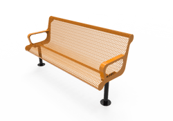 MyTcoat - Contoured Outdoor Bench with Arm - Surface Mount 6' L (MYT-BCA06-44)