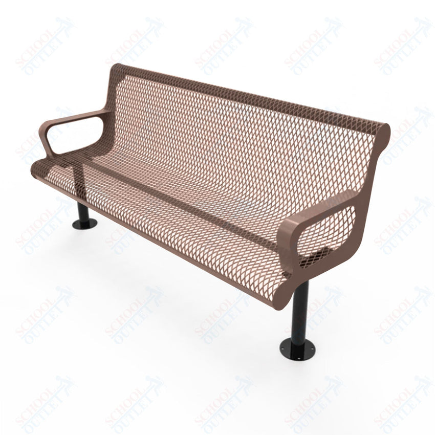 MyTcoat - Contoured Outdoor Bench with Arm - Surface Mount 6' L (MYT - BCA06 - 44) - SchoolOutlet