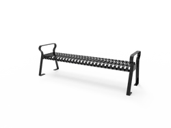 MyTcoat - Downtown Outdoor Bench Without back - Strap Metal - Portable or Surface Mount 4' L (MYT-BDT04-L-56)
