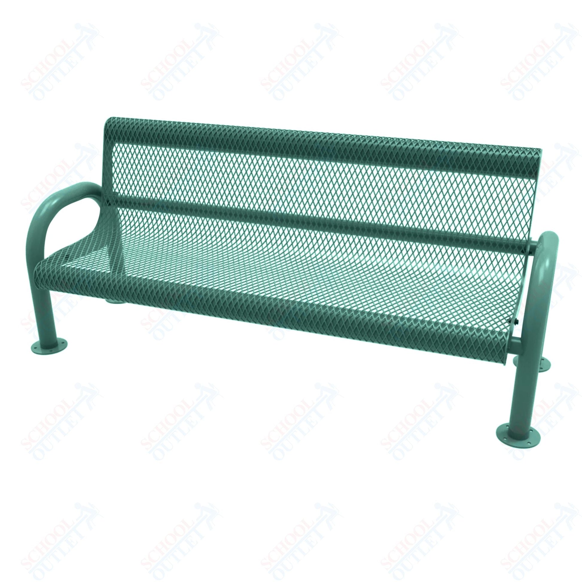 MyTcoat - MOD Outdoor Bench with Back - Surface Mount 6' L (MYT - BMD06 - 54) - SchoolOutlet