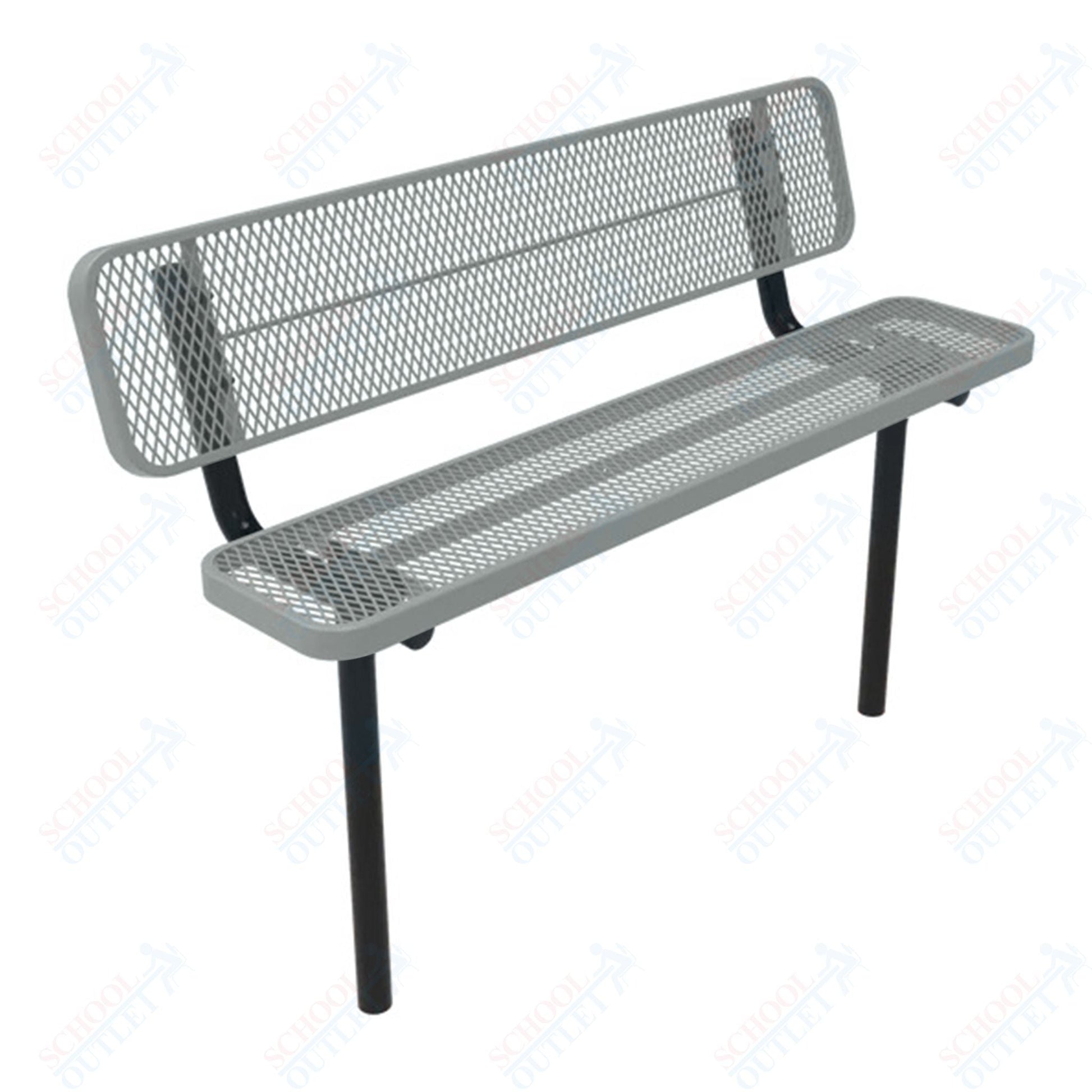 MyTcoat - Player's Outdoor Bench with Back - Inground Mount 8' L (MYT - BPY08 - 31) - SchoolOutlet