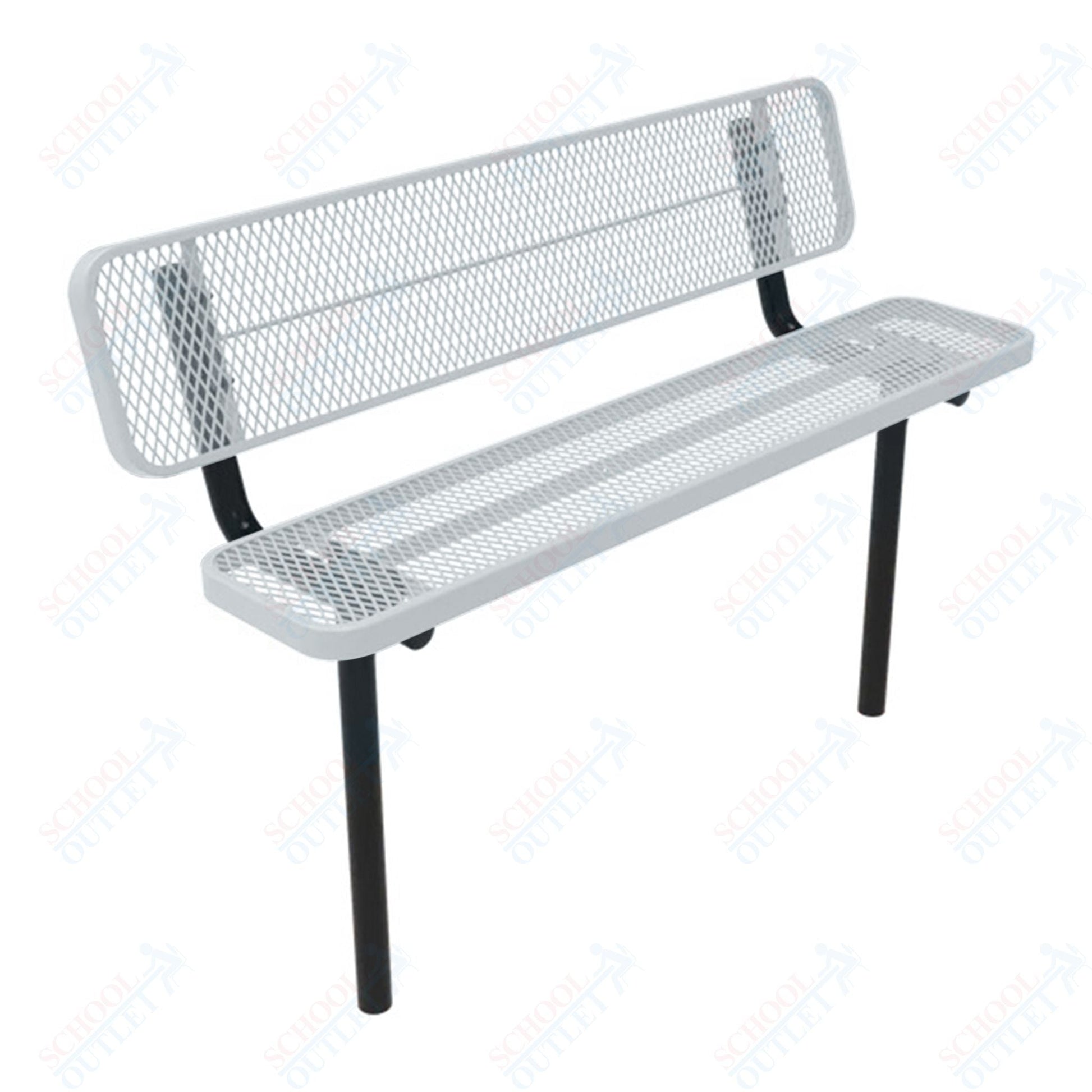 MyTcoat - Player's Outdoor Bench with Back - Inground Mount 8' L (MYT - BPY08 - 31) - SchoolOutlet