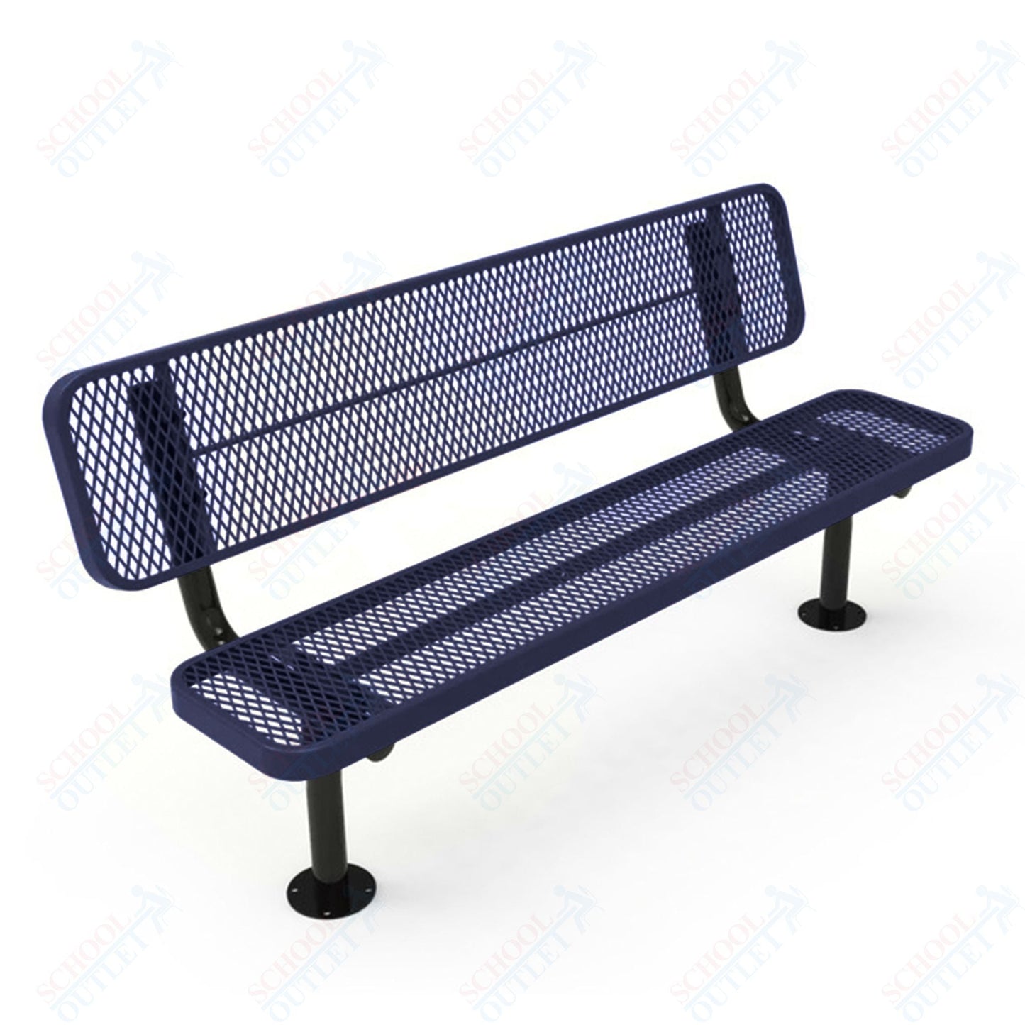 MyTcoat - Player's Outdoor Bench with Back - Surface Mount 8' L (MYT - BPY08 - 32) - SchoolOutlet
