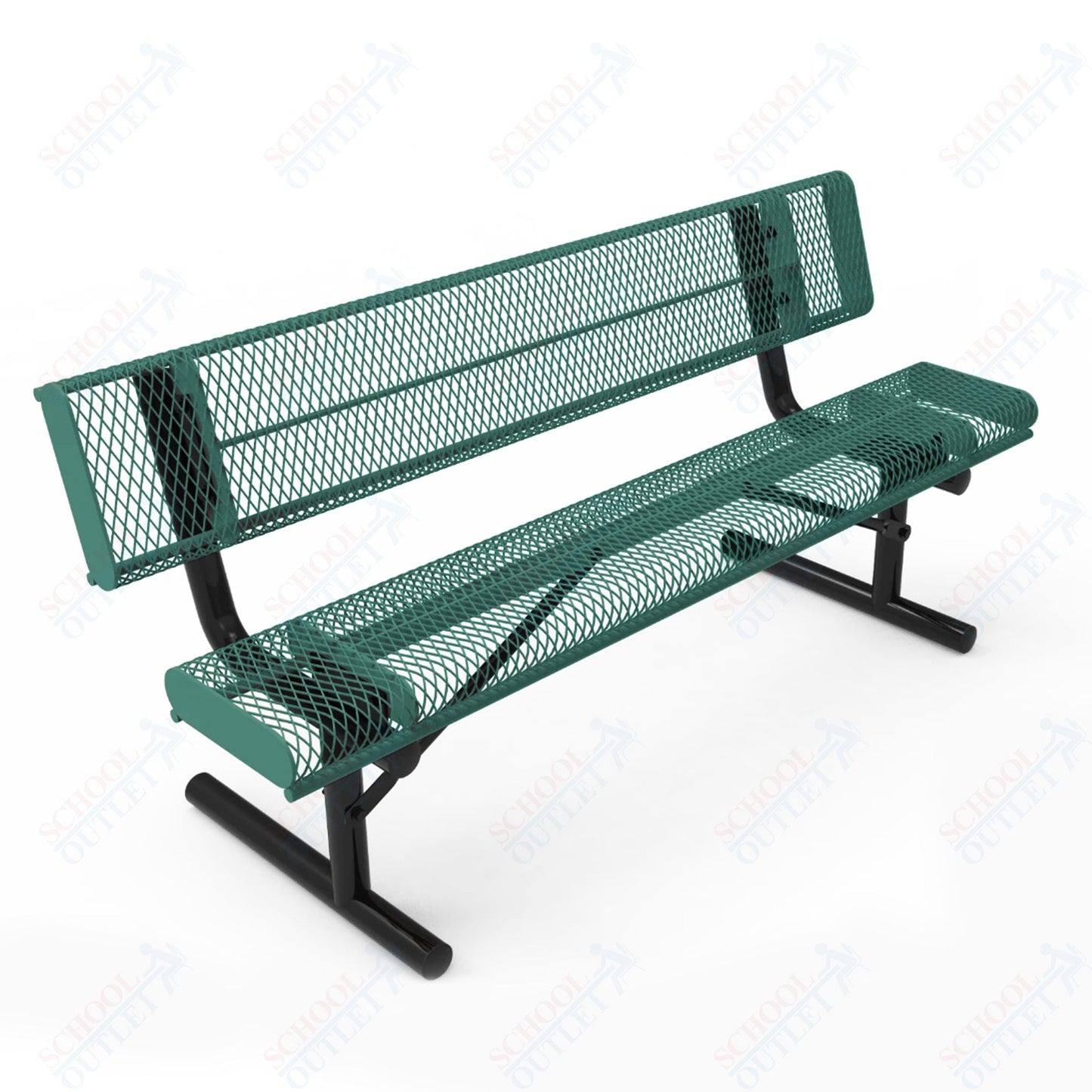 MyTcoat - Rolled Edges Outdoor Portable Bench with Back 6' L (MYT - BRE06 - 18) - SchoolOutlet