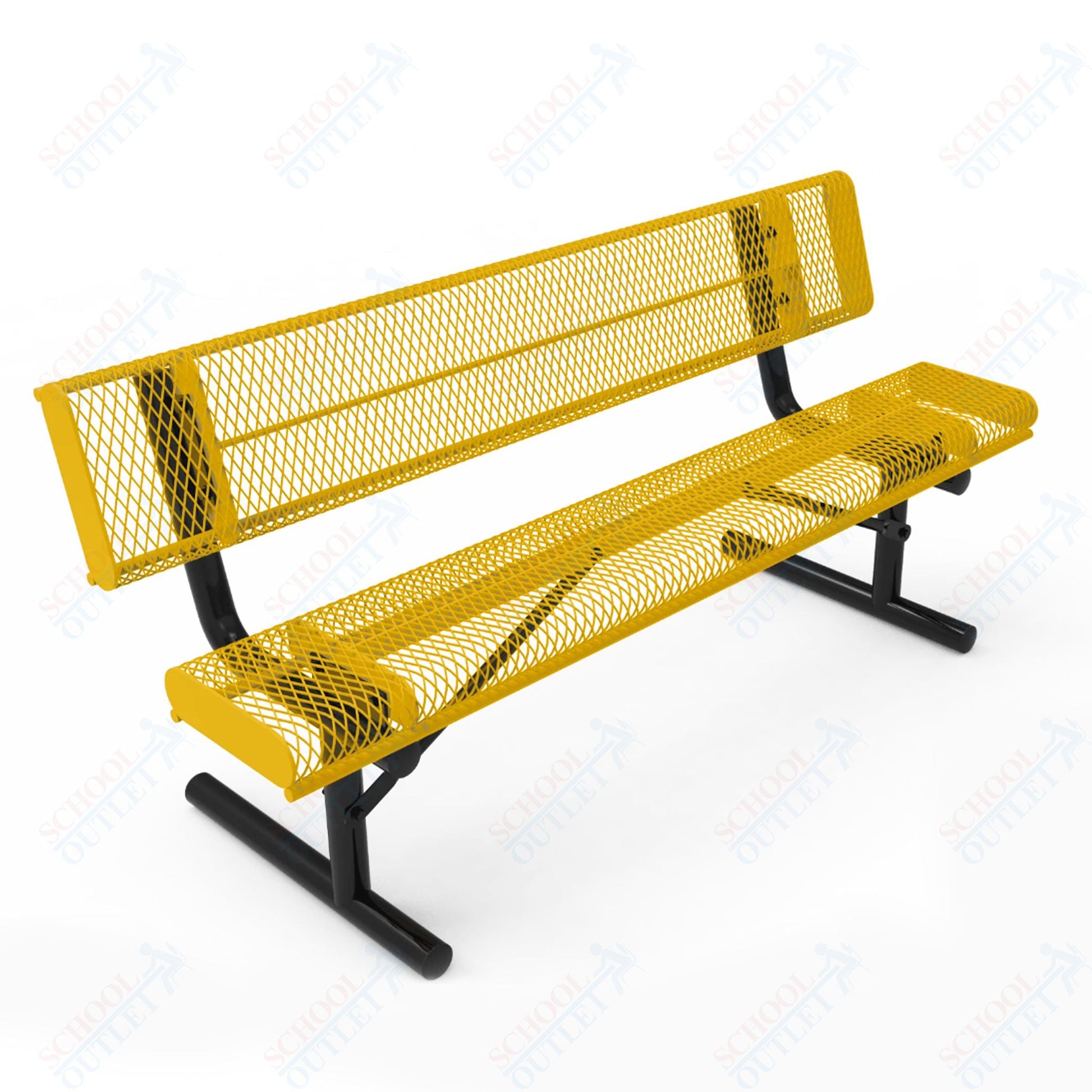 MyTcoat - Rolled Edges Outdoor Portable Bench with Back 6' L (MYT - BRE06 - 18) - SchoolOutlet