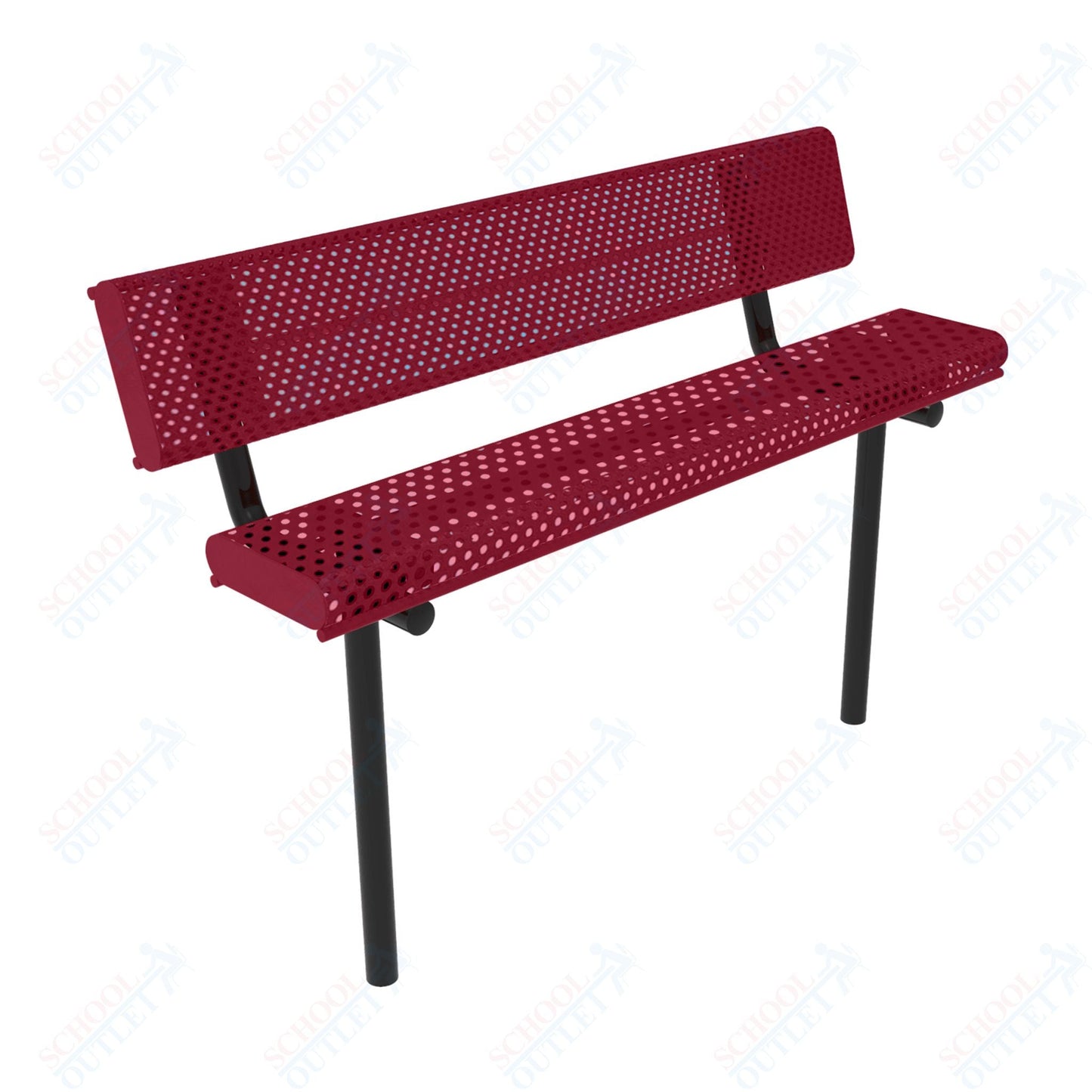 MyTcoat - Rolled Edges Outdoor Bench with Back 6' L - Inground Mount (MYT - BRE06 - 19) - SchoolOutlet