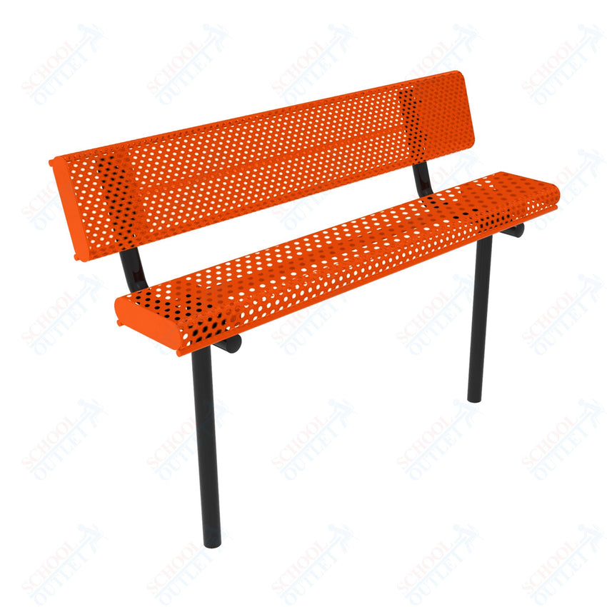 MyTcoat - Rolled Edges Outdoor Bench with Back 6' L - Inground Mount (MYT - BRE06 - 19) - SchoolOutlet