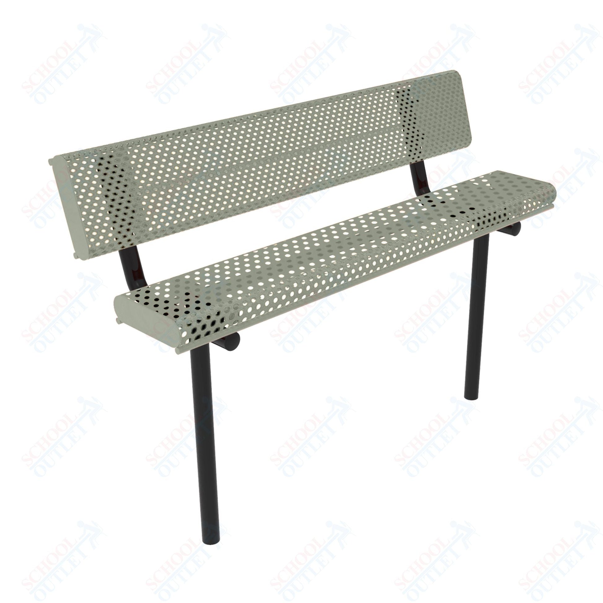 MyTcoat - Rolled Edges Outdoor Bench with Back 6' L - Inground Mount (MYT - BRE06 - 19) - SchoolOutlet