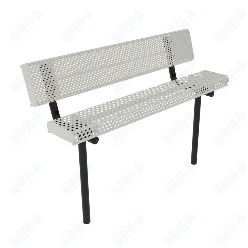 MyTcoat - Rolled Edges Outdoor Bench with Back 6' L - Inground Mount (MYT - BRE06 - 19) - SchoolOutlet