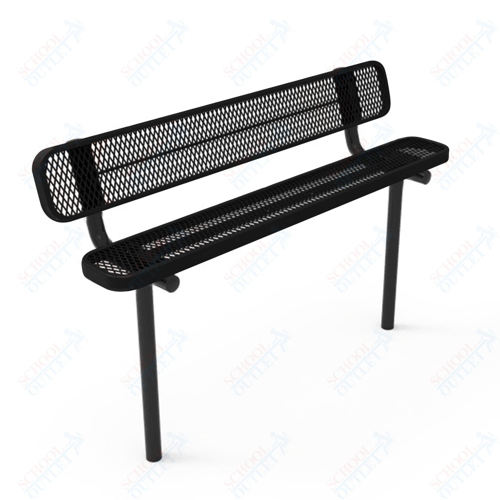 MyTcoat - Standard Outdoor Bench with Back - Inground Mount 4' L (MYT - BRT04 - 19) - SchoolOutlet