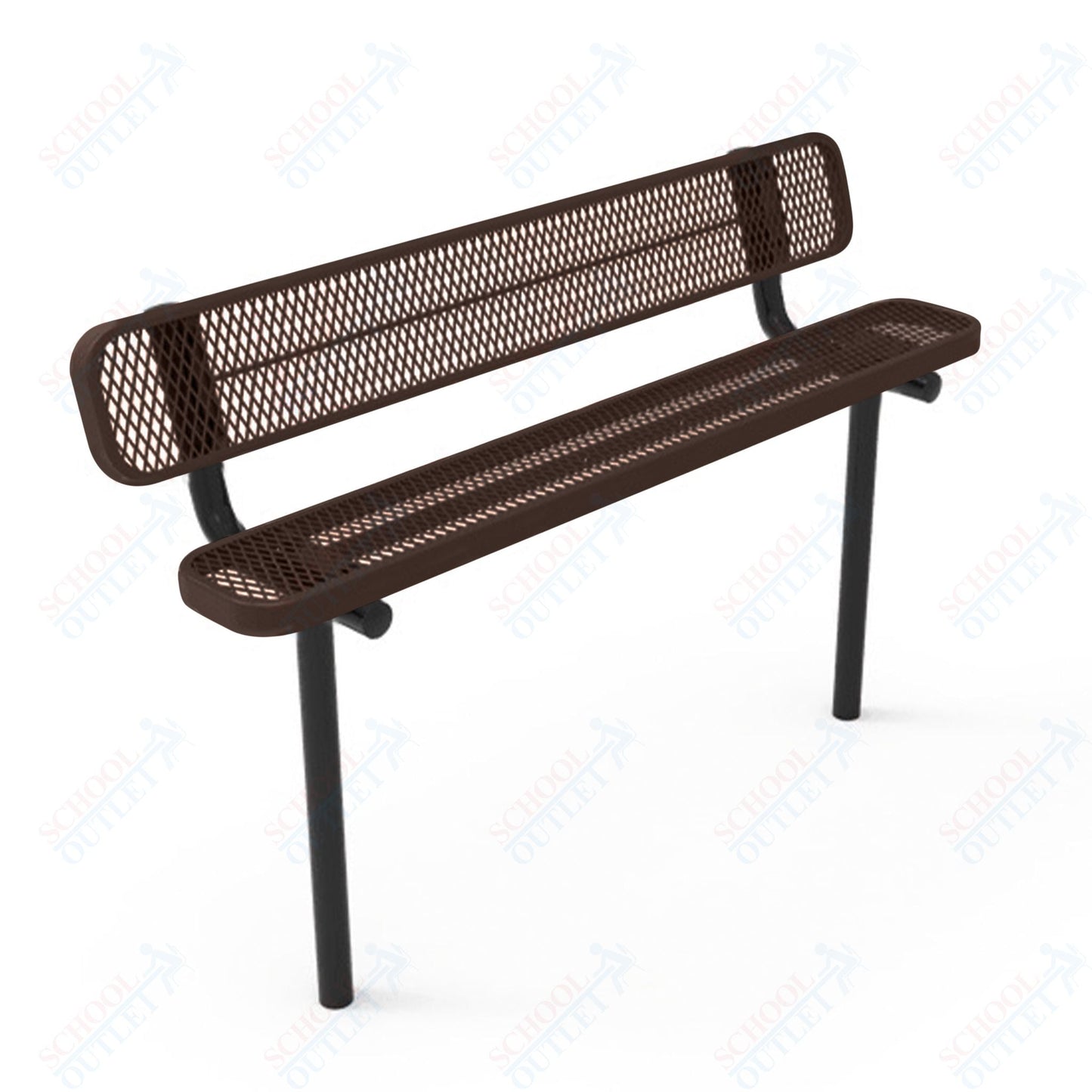 MyTcoat - Standard Outdoor Bench with Back - Inground Mount 4' L (MYT - BRT04 - 19) - SchoolOutlet