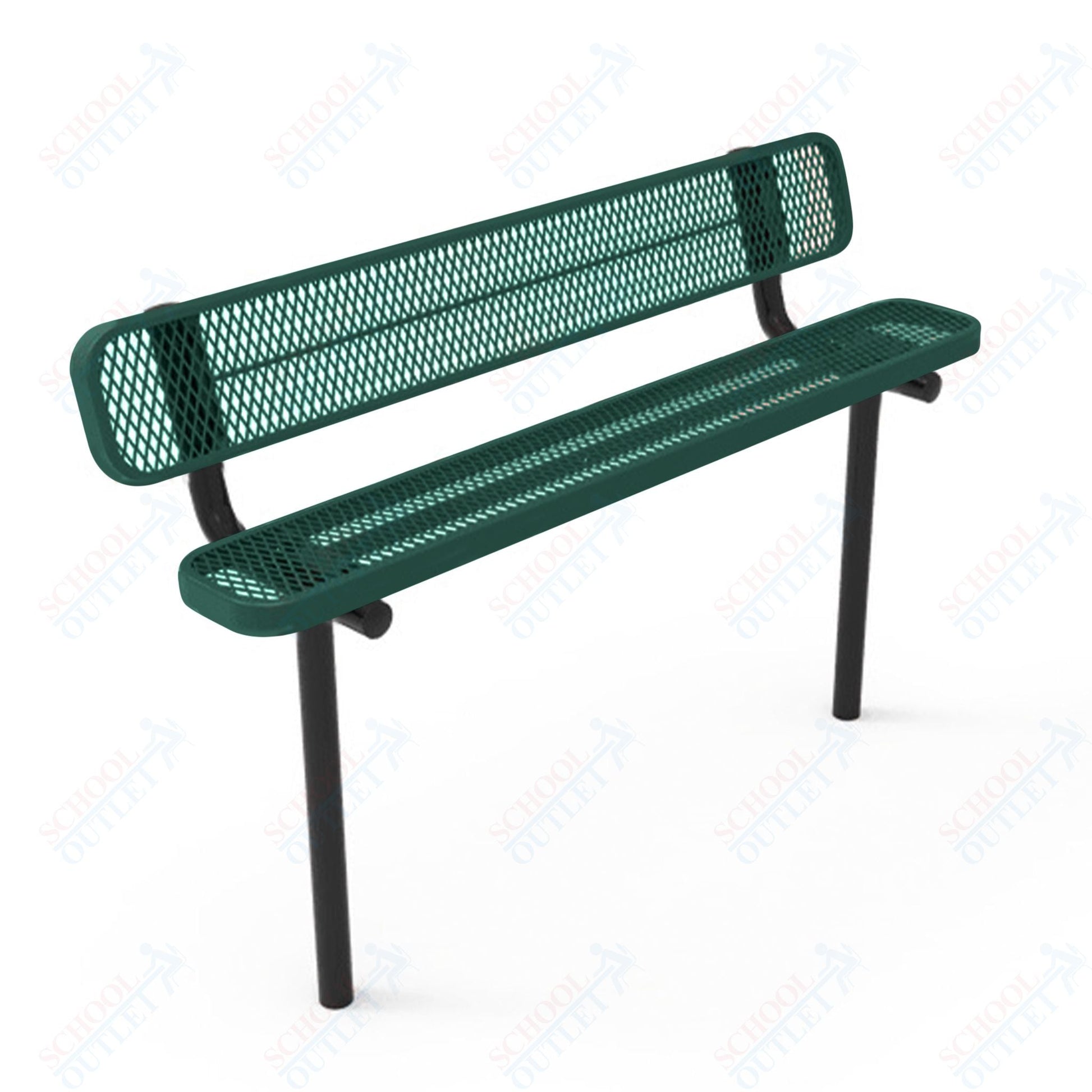 MyTcoat - Standard Outdoor Bench with Back - Inground Mount 4' L (MYT - BRT04 - 19) - SchoolOutlet