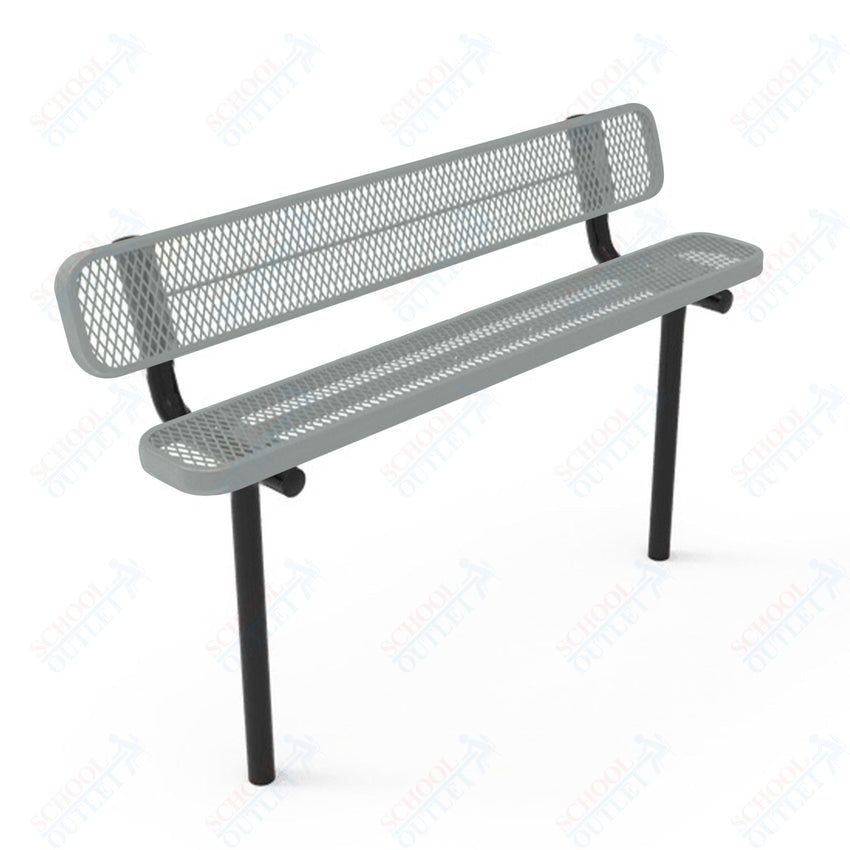 MyTcoat - Standard Outdoor Bench with Back - Inground Mount 4' L (MYT - BRT04 - 19) - SchoolOutlet