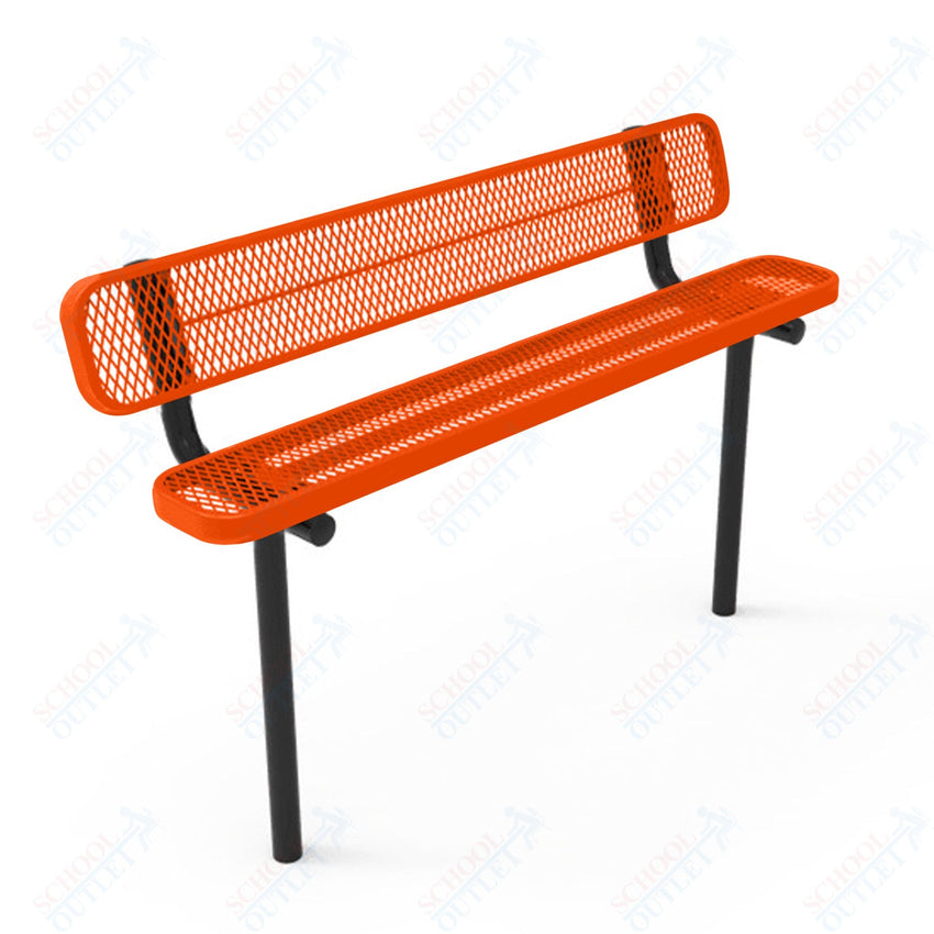 MyTcoat - Standard Outdoor Bench with Back - Inground Mount 4' L (MYT - BRT04 - 19) - SchoolOutlet