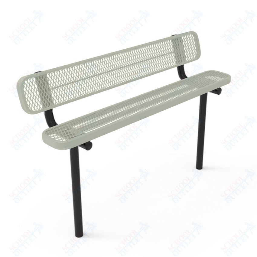 MyTcoat - Standard Outdoor Bench with Back - Inground Mount 4' L (MYT - BRT04 - 19) - SchoolOutlet