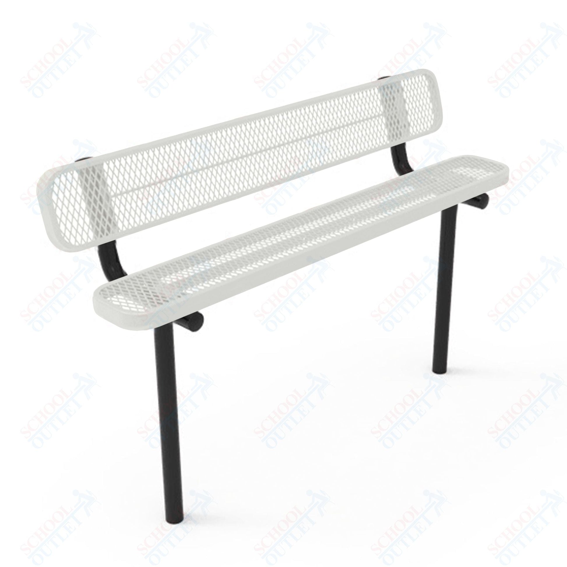 MyTcoat - Standard Outdoor Bench with Back - Inground Mount 4' L (MYT - BRT04 - 19) - SchoolOutlet