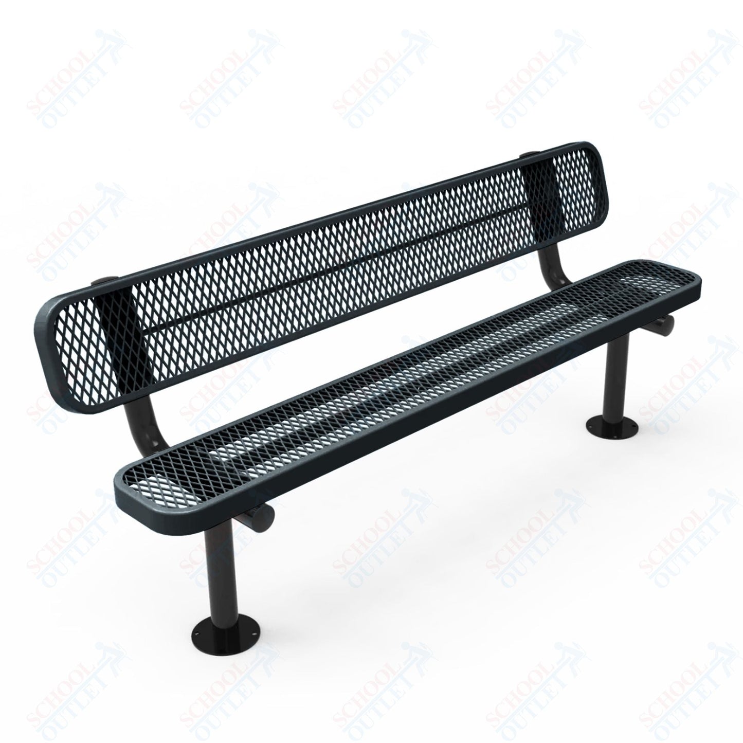 MyTcoat - Standard Outdoor Bench with Back - Surface Mount 4' L (MYT - BRT04 - 20) - SchoolOutlet