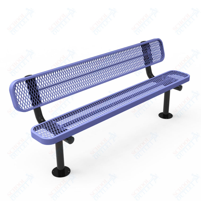 MyTcoat - Standard Outdoor Bench with Back - Surface Mount 4' L (MYT - BRT04 - 20) - SchoolOutlet