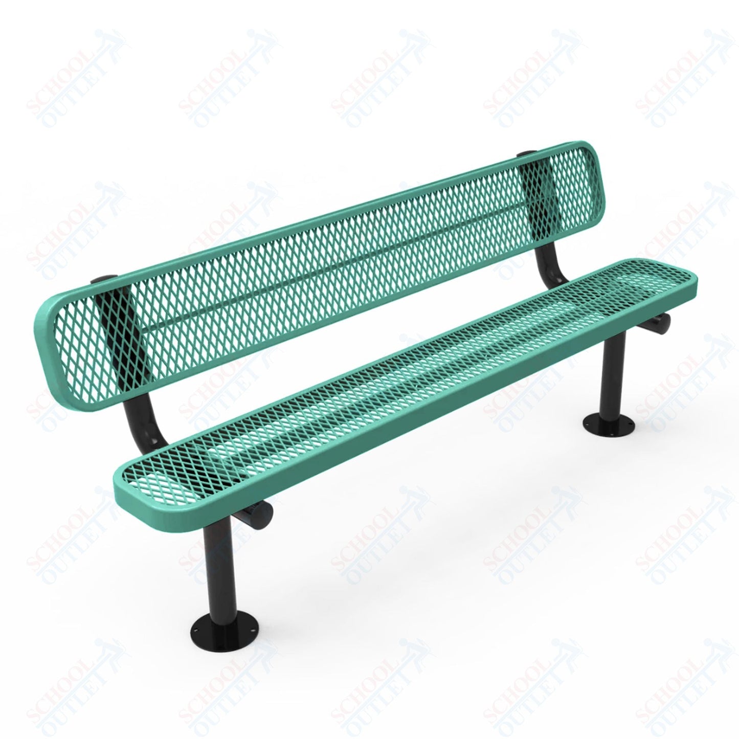 MyTcoat - Standard Outdoor Bench with Back - Surface Mount 4' L (MYT - BRT04 - 20) - SchoolOutlet