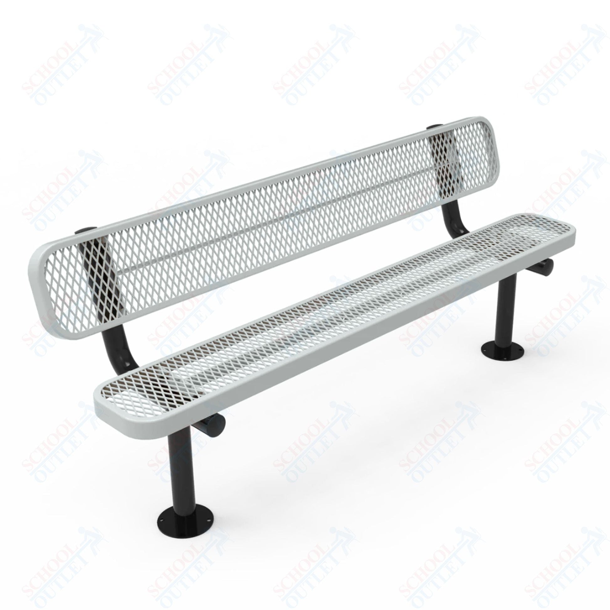 MyTcoat - Standard Outdoor Bench with Back - Surface Mount 4' L (MYT - BRT04 - 20) - SchoolOutlet