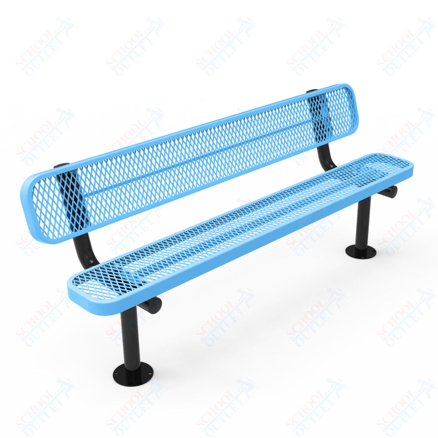 MyTcoat - Standard Outdoor Bench with Back - Surface Mount 4' L (MYT - BRT04 - 20) - SchoolOutlet