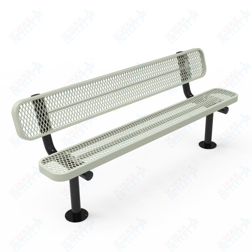 MyTcoat - Standard Outdoor Bench with Back - Surface Mount 4' L (MYT - BRT04 - 20) - SchoolOutlet