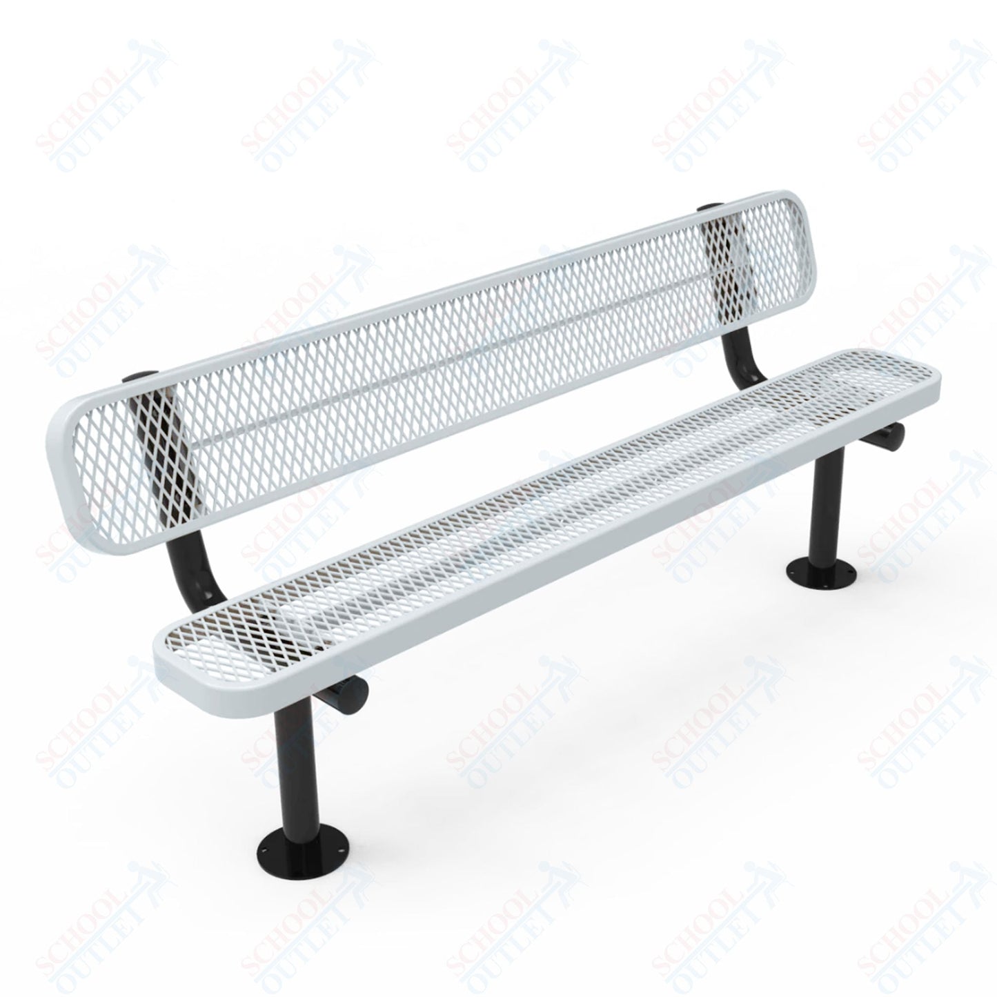 MyTcoat - Standard Outdoor Bench with Back - Surface Mount 4' L (MYT - BRT04 - 20) - SchoolOutlet