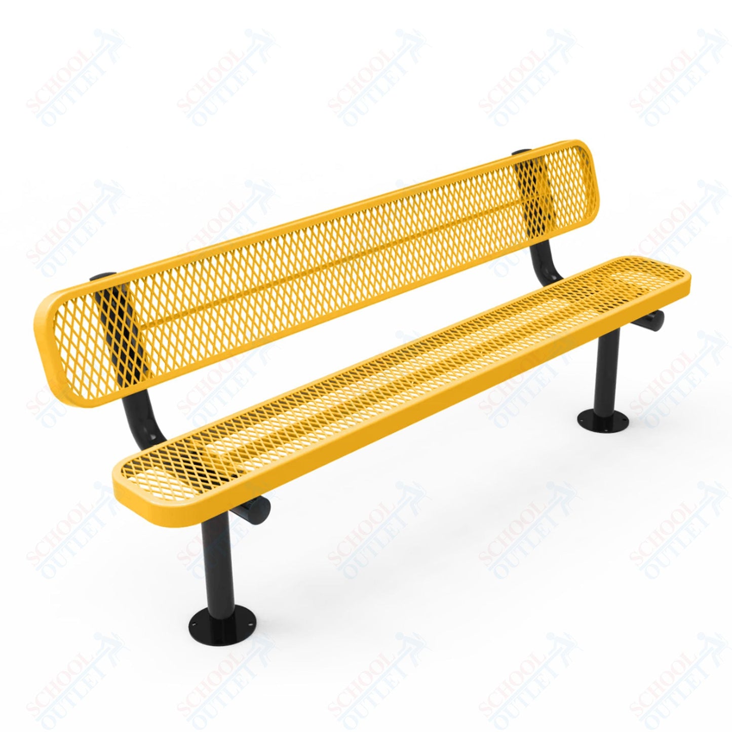 MyTcoat - Standard Outdoor Bench with Back - Surface Mount 4' L (MYT - BRT04 - 20) - SchoolOutlet