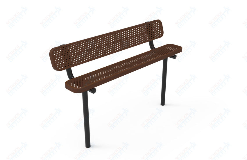 MyTcoat - Standard Outdoor Bench with Back - Inground Mount 4' L (MYT - BRT04 - 19) - SchoolOutlet