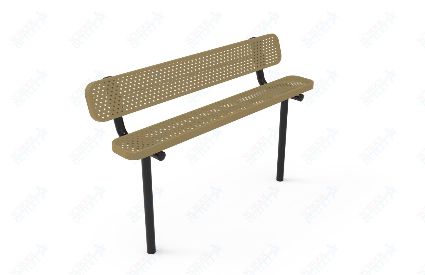 MyTcoat - Standard Outdoor Bench with Back - Inground Mount 4' L (MYT - BRT04 - 19) - SchoolOutlet