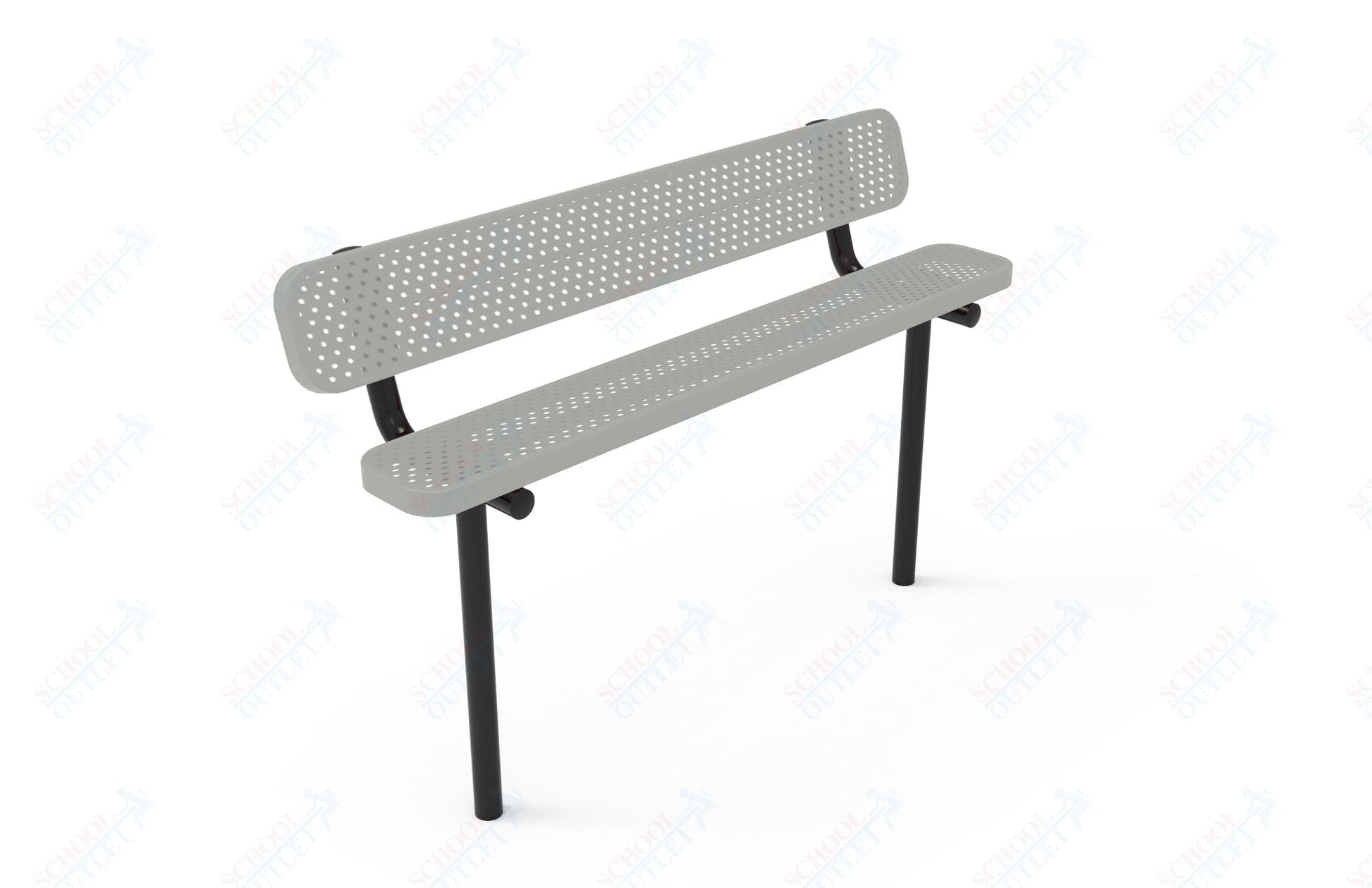 MyTcoat - Standard Outdoor Bench with Back - Inground Mount 4' L (MYT - BRT04 - 19) - SchoolOutlet