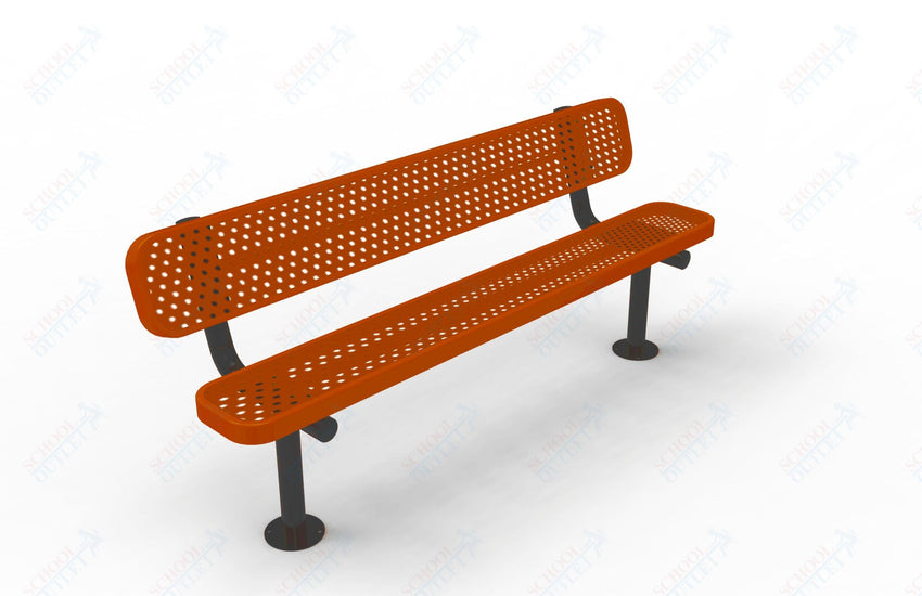 MyTcoat - Standard Outdoor Bench with Back - Surface Mount 4' L (MYT - BRT04 - 20) - SchoolOutlet