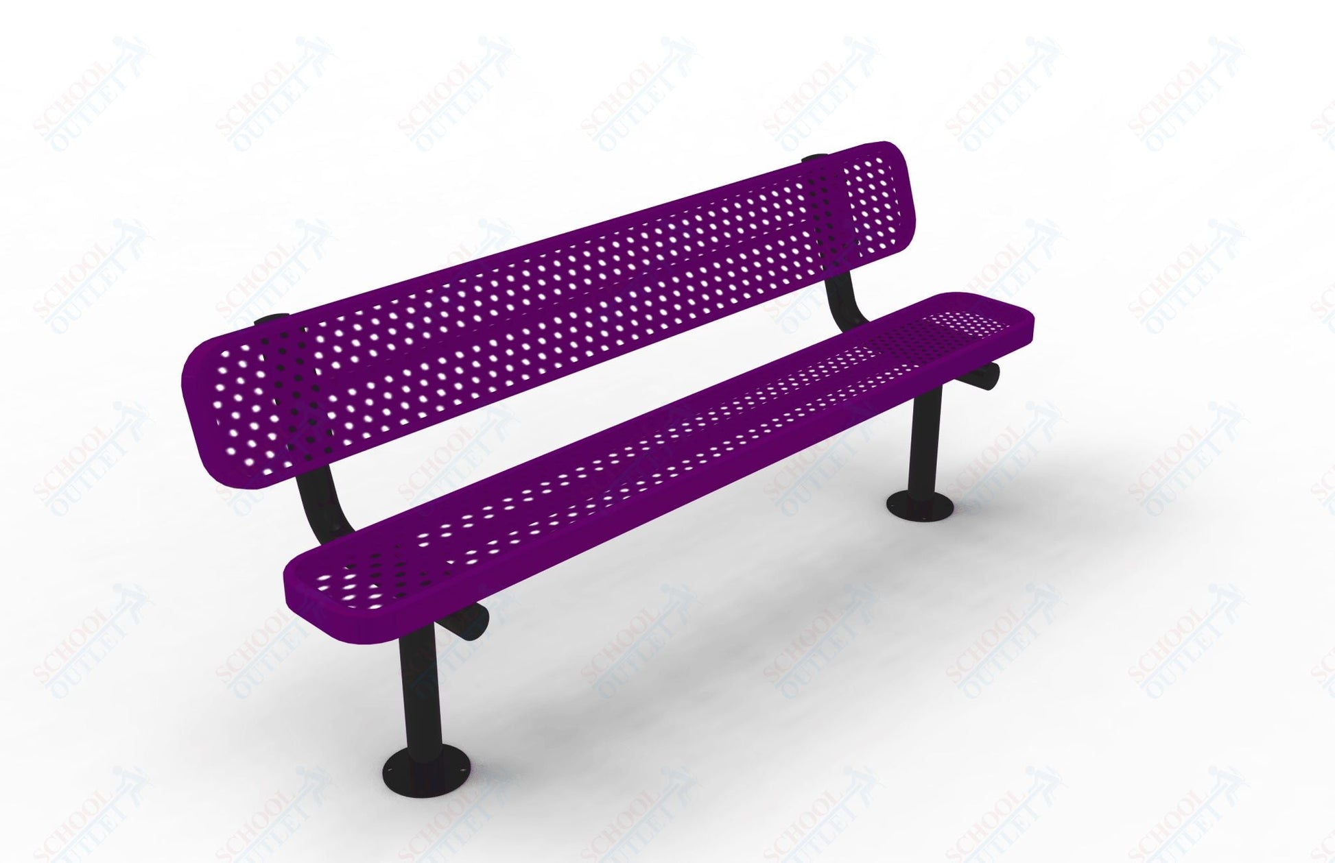 MyTcoat - Standard Outdoor Bench with Back - Surface Mount 4' L (MYT - BRT04 - 20) - SchoolOutlet