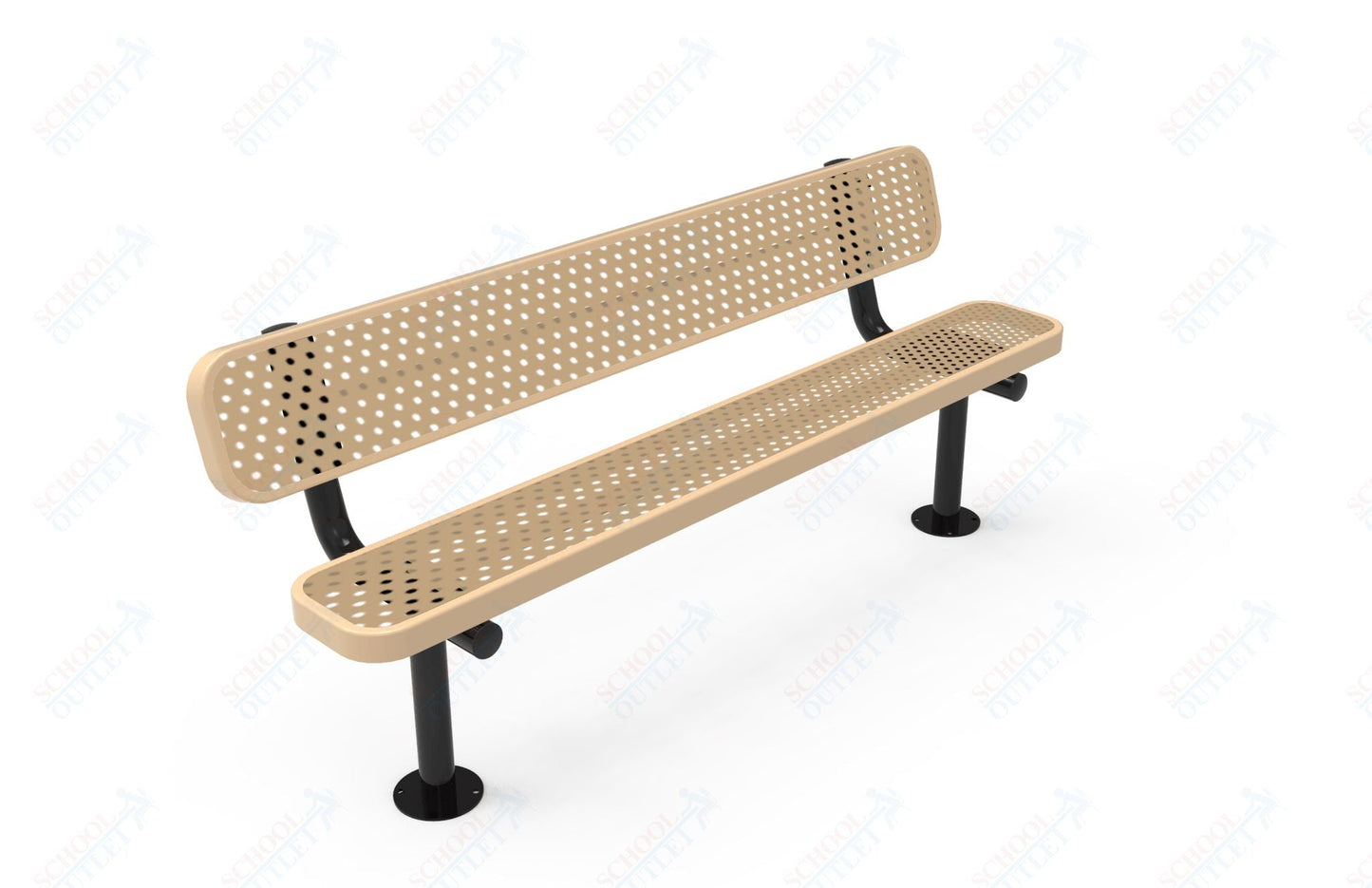 MyTcoat - Standard Outdoor Bench with Back - Surface Mount 4' L (MYT - BRT04 - 20) - SchoolOutlet