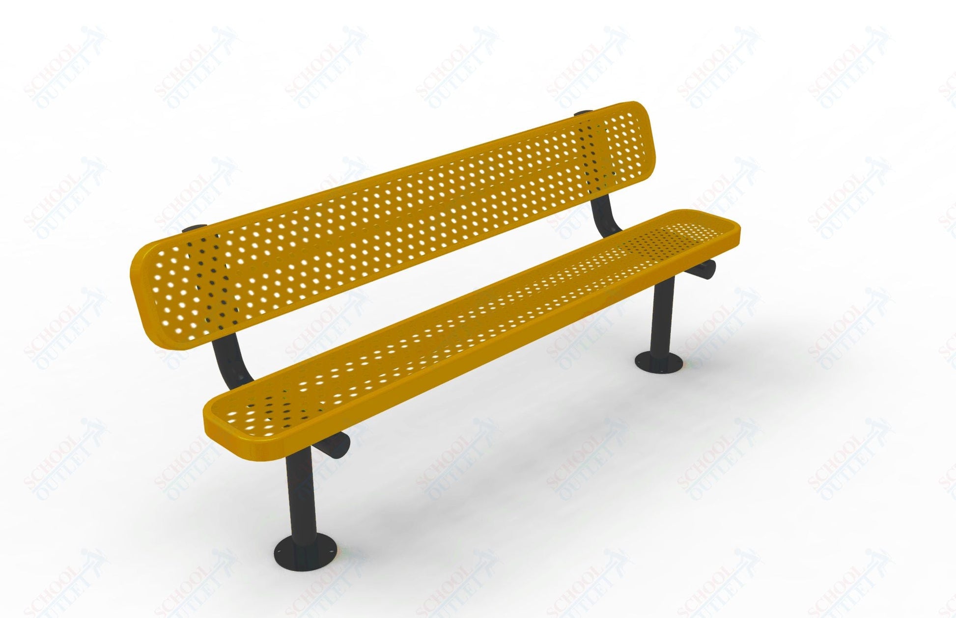 MyTcoat - Standard Outdoor Bench with Back - Surface Mount 4' L (MYT - BRT04 - 20) - SchoolOutlet