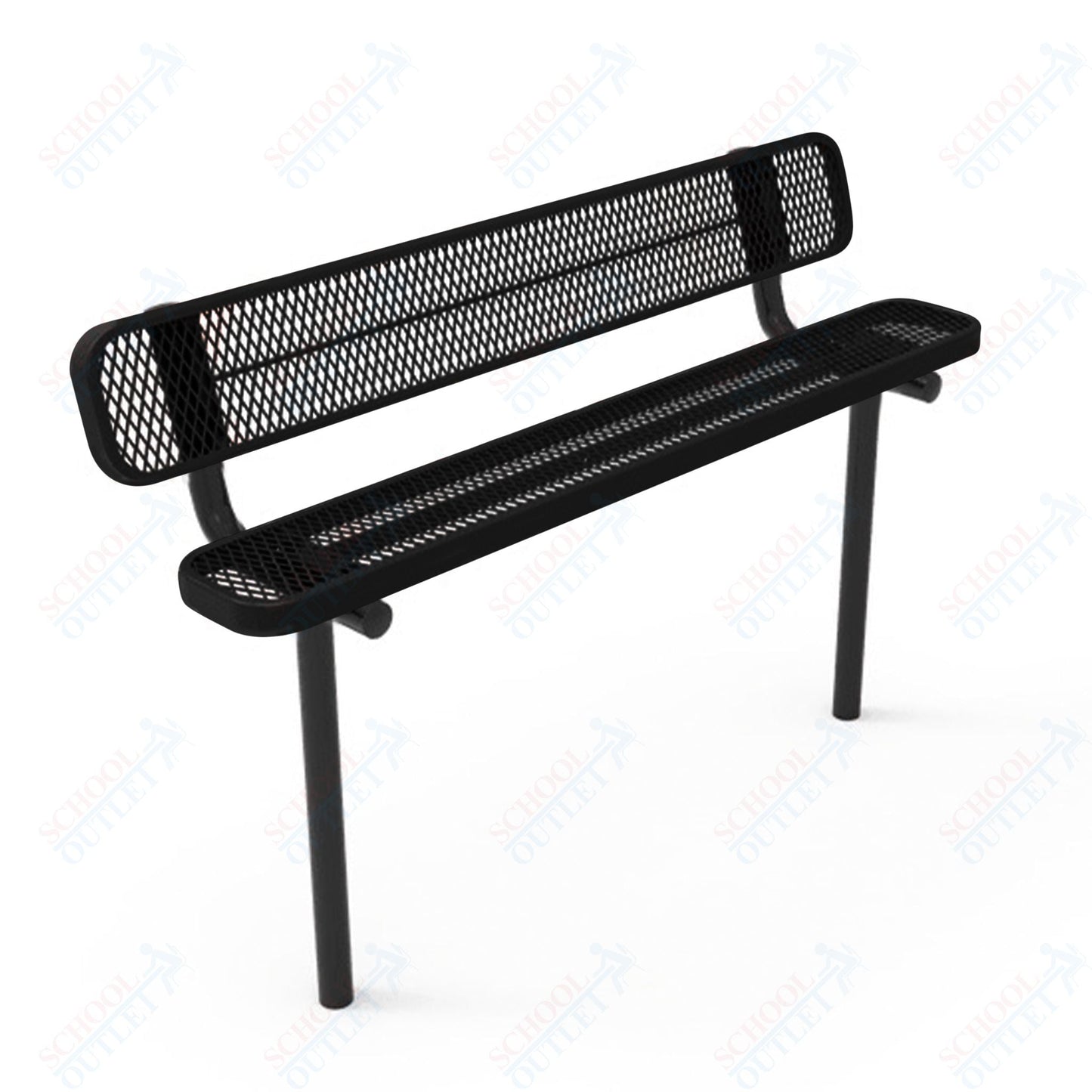 MyTcoat - Standard Outdoor Bench with Back - Inground Mount 6' L (MYT - BRT06 - 19) - SchoolOutlet