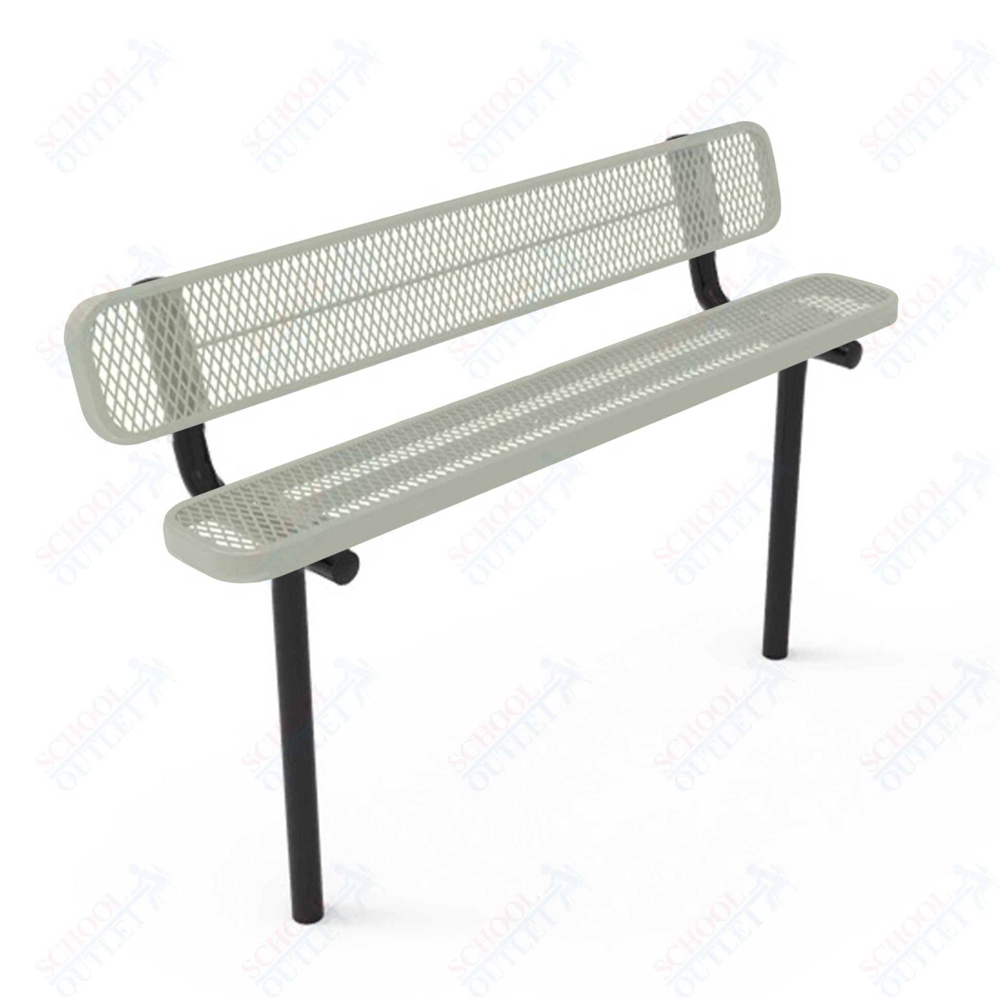 MyTcoat - Standard Outdoor Bench with Back - Inground Mount 6' L (MYT - BRT06 - 19) - SchoolOutlet