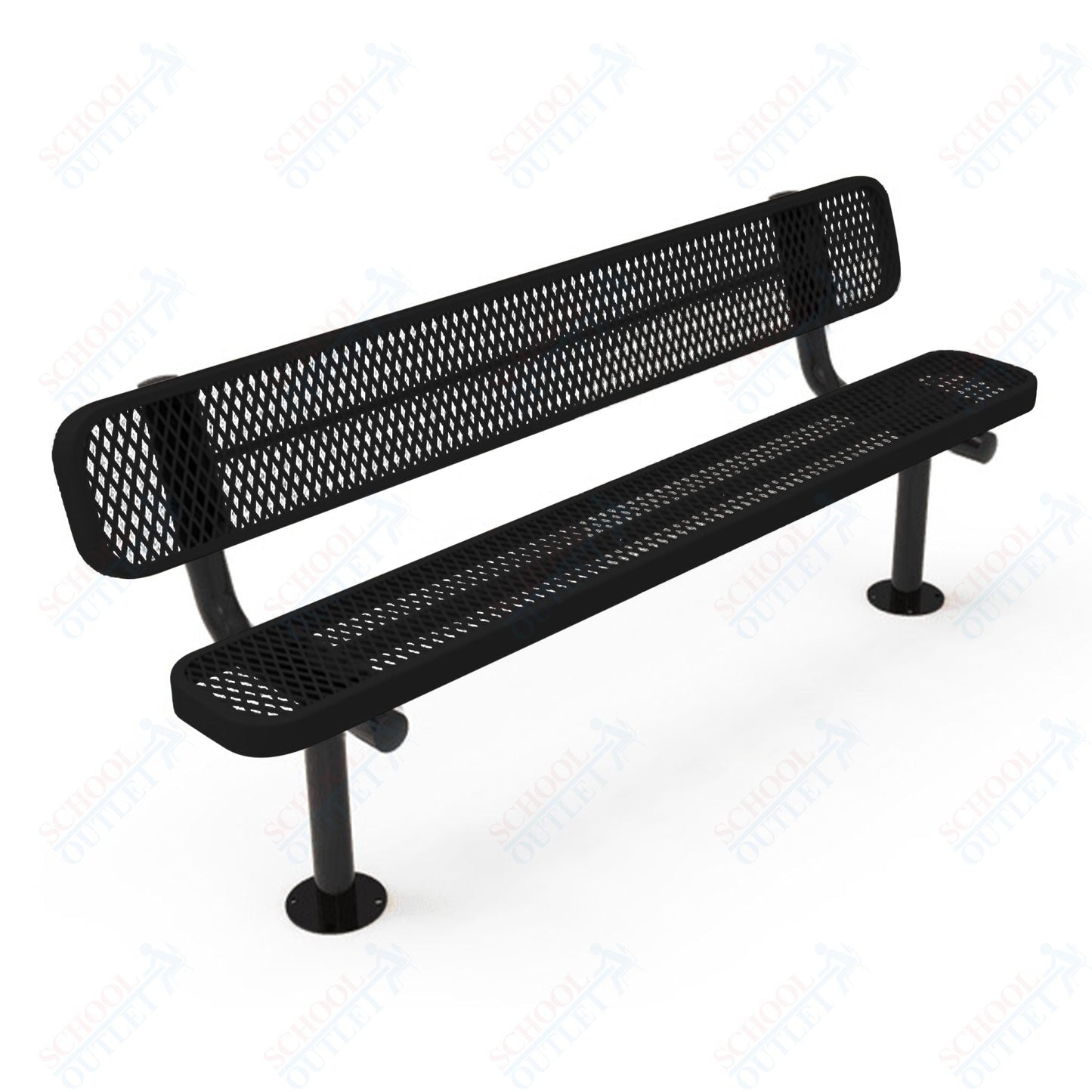 MyTcoat - Standard Outdoor Bench with Back - Surface Mount 6' L (MYT - BRT06 - 20) - SchoolOutlet