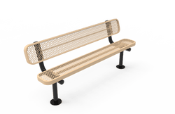 MyTcoat - Standard Outdoor Bench with Back - Surface Mount 6' L (MYT-BRT06-20)