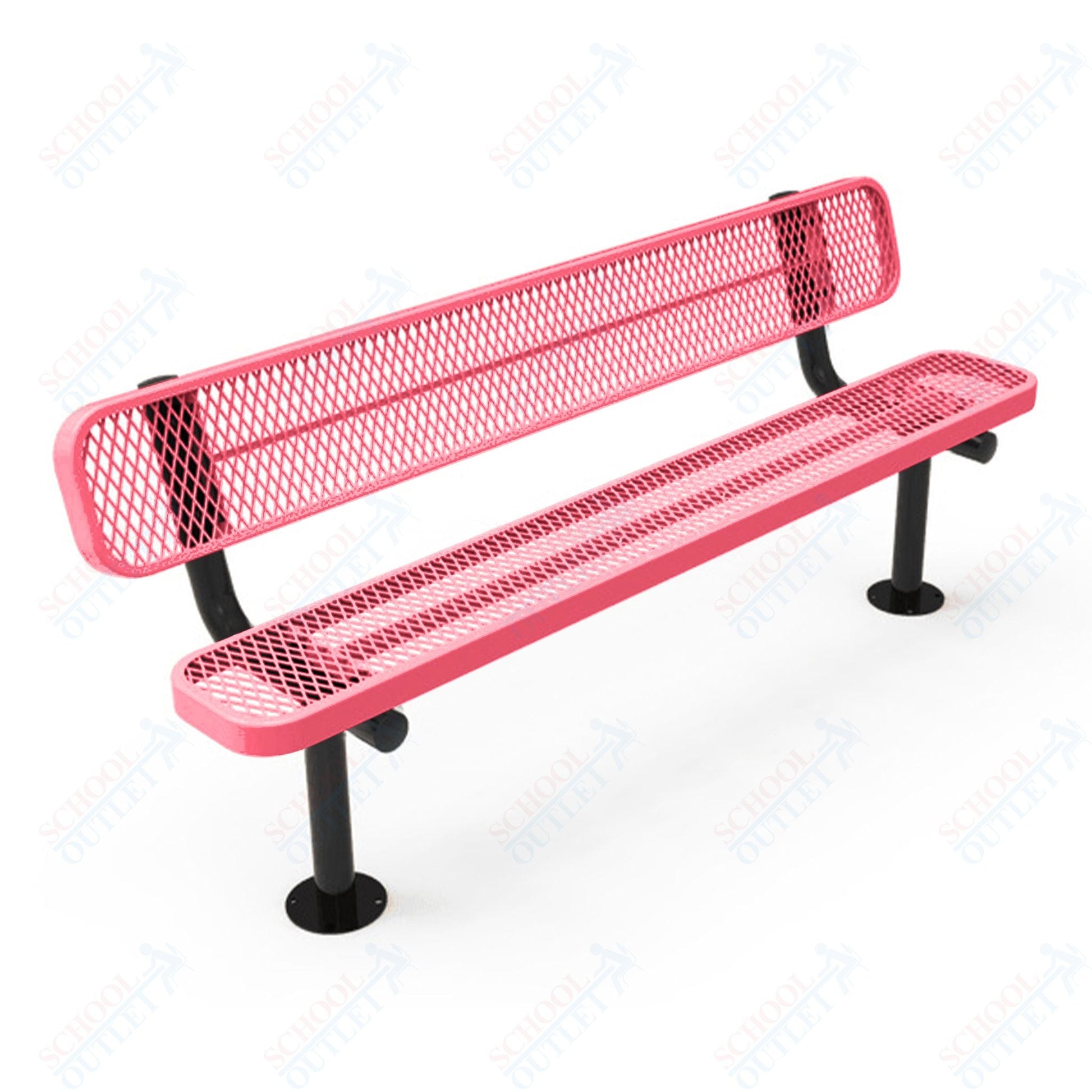 MyTcoat - Standard Outdoor Bench with Back - Surface Mount 6' L (MYT - BRT06 - 20) - SchoolOutlet