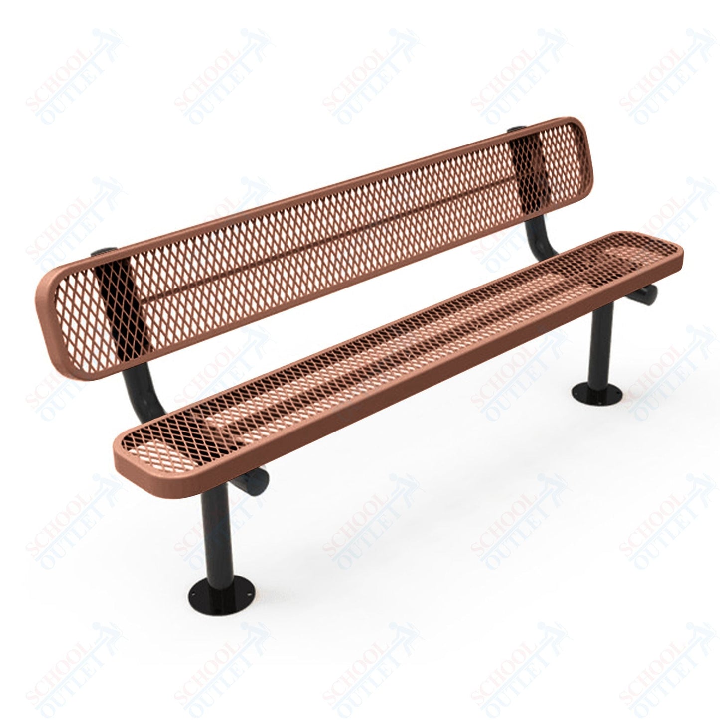 MyTcoat - Standard Outdoor Bench with Back - Surface Mount 6' L (MYT - BRT06 - 20) - SchoolOutlet