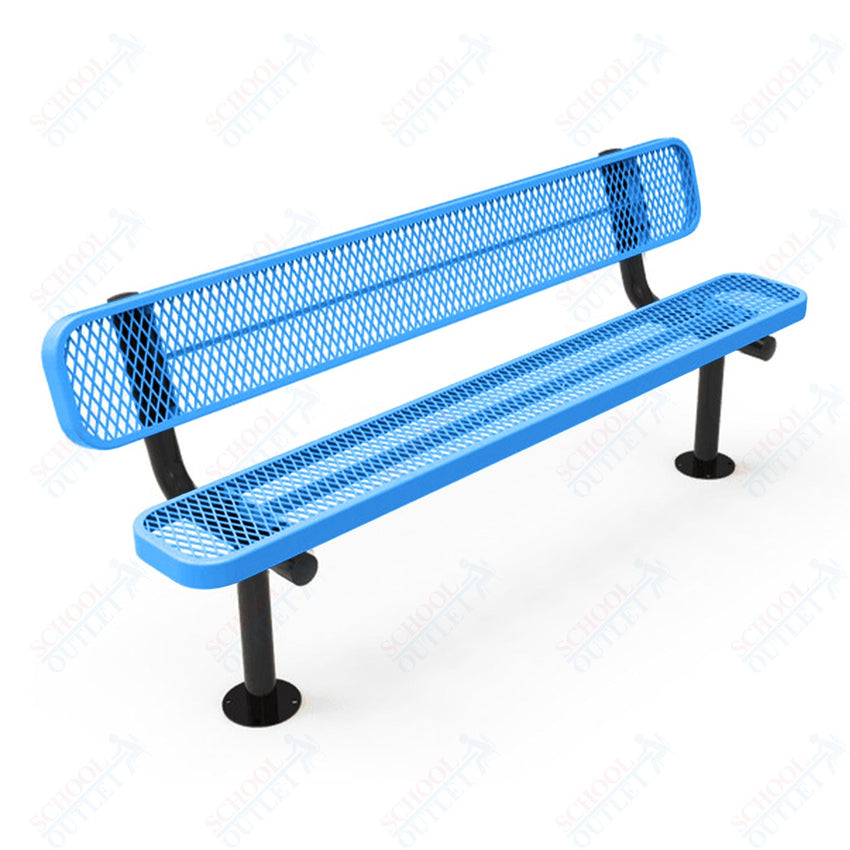 MyTcoat - Standard Outdoor Bench with Back - Surface Mount 6' L (MYT - BRT06 - 20) - SchoolOutlet