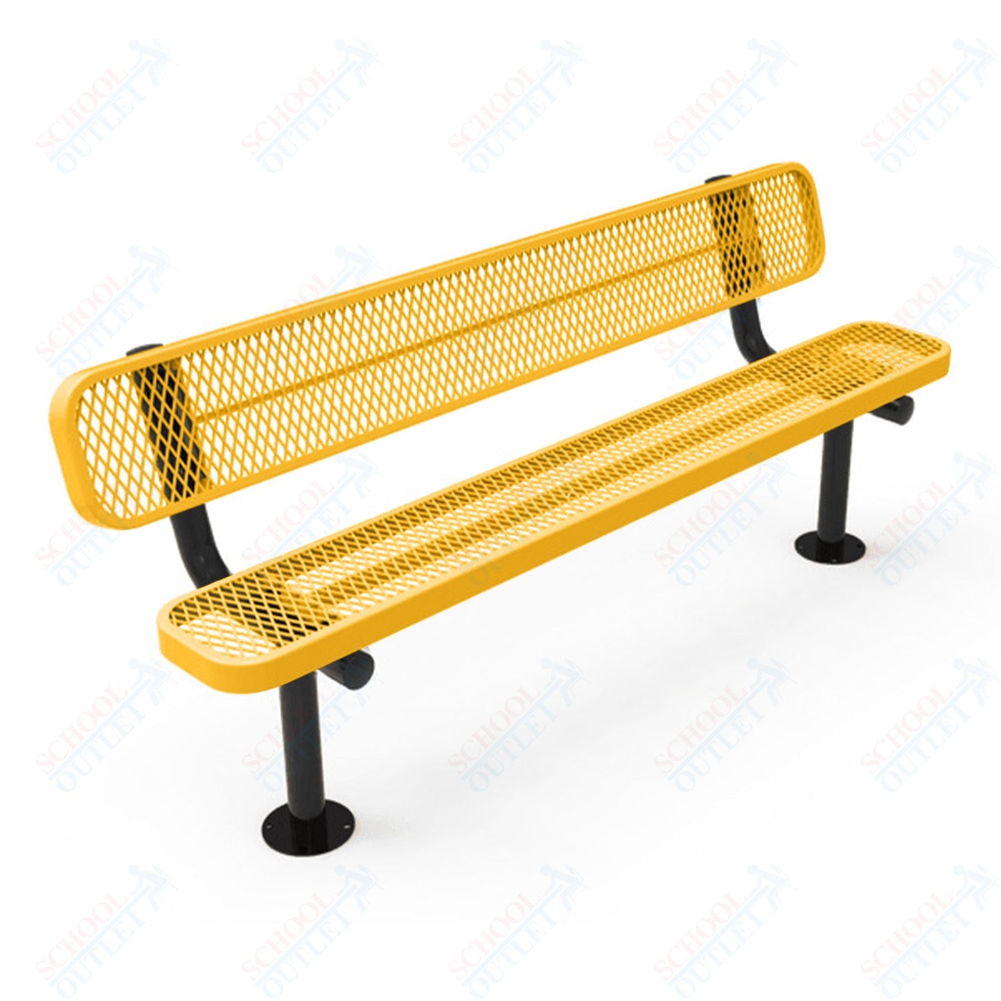 MyTcoat - Standard Outdoor Bench with Back - Surface Mount 6' L (MYT - BRT06 - 20) - SchoolOutlet