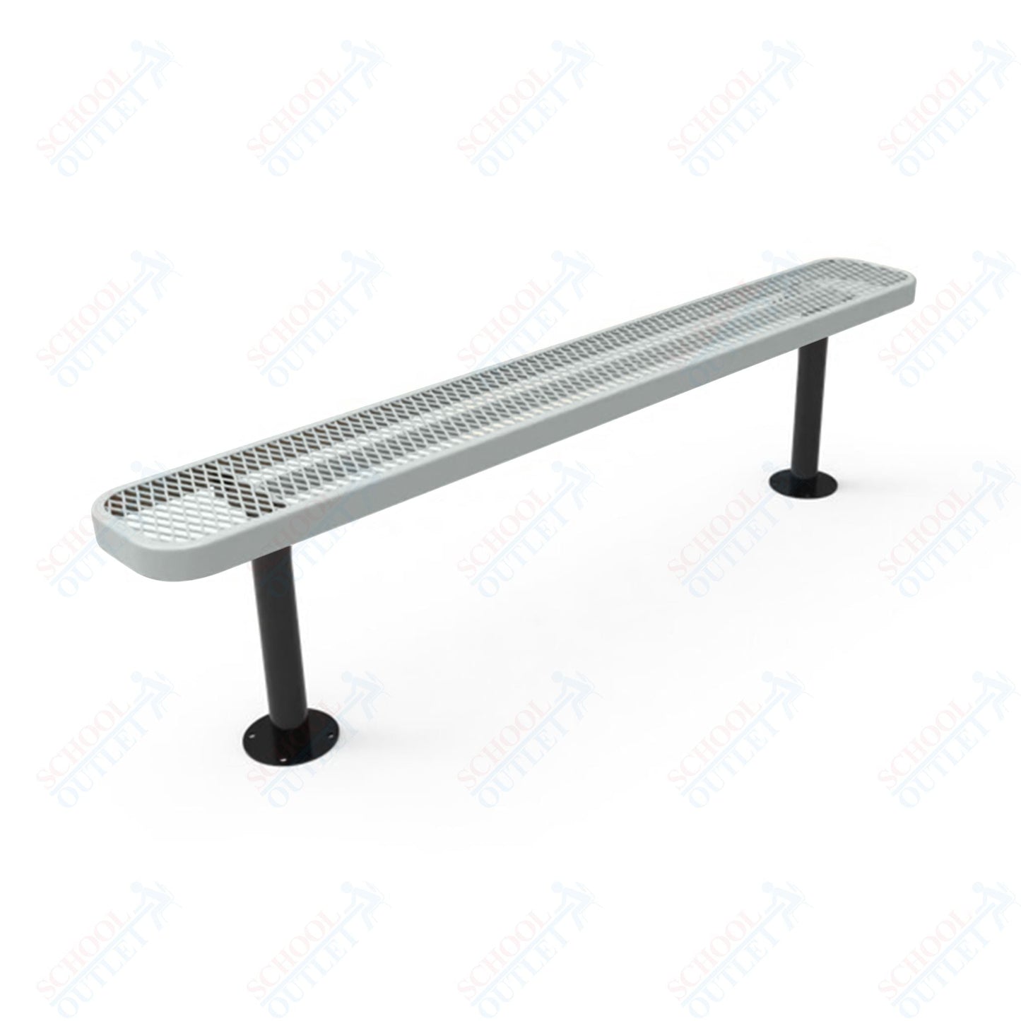 MyTcoat - Standard Outdoor Bench with Back - Surface Mount 6' L (MYT - BRT06 - 23) - SchoolOutlet